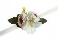 Kotylion na rękę stylowy kamelia KREMOWY ślub bal