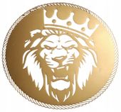 Naklejka Wlepa Ozdobna do Samochód Przezroczyste Tło Złoty Kolor Lew Lion