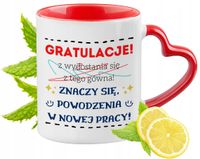 Pożegnanie Z Pracy Kubek Czerwony Z Uszkiem W Kształcie Serca Na Prezent