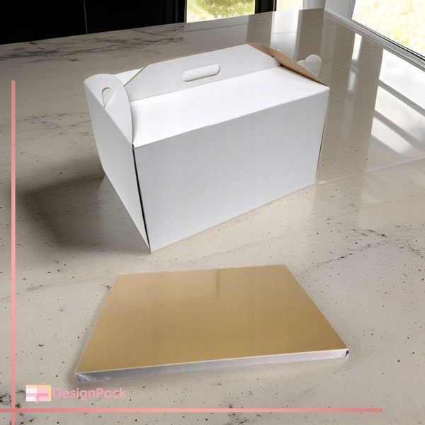 Pudełko pod tort komunijny 42x32x25 podkład pod tort złoty 40x30 na Komunię zdjęcie 9