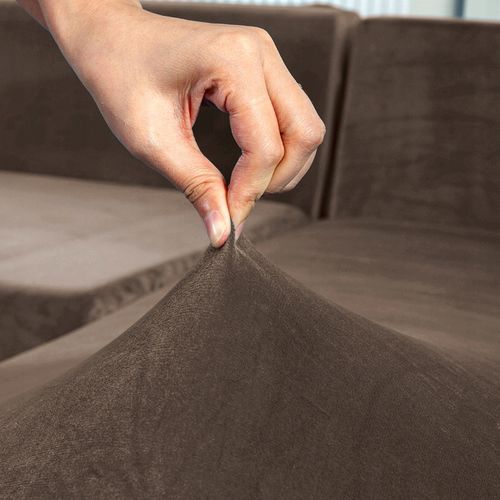 Pokrowiec Na Narożnik W Kształcie Litery ""L"" Kakaowy Brąz Welur na Arena.pl