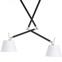 2-płomienna lampa wisząca Zyta do jadalni czarna biała