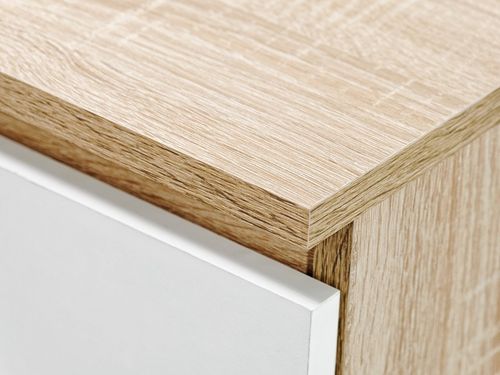 Biurko RADEK 90 cm białe komputerowe 3 szuflady prawe laminowane na Arena.pl