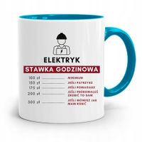 Kubek Błękitny Dla Elektryka Stawka Godzinowa Z Nadrukiem Ze Zdjęciem