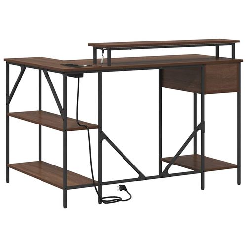 Biurko Brązowy dąb 120 x 79 x 86.5 cm Materiał drewnopochodny na Arena.pl