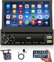 Hikity radio samochodowe 1 Din 7" Bluetooth dotykowy ekran z kamerą cofania