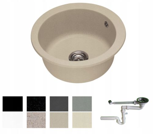 ZLEW ZLEWOZMYWAK GRANIT 8 kolorów 50x50 + SYFON na Arena.pl