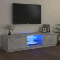 Szafka pod TV z LED, szarość betonu, 140x40x35,5 cm