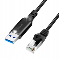 Kabel adapter LogiLink CU0403 Ethernet USB 3.0, A/M do RJ45/M, aktywny, 3 m
