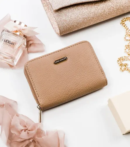 portfel damski z ziarnistej skóry eko zapinany suwakiem na Arena.pl