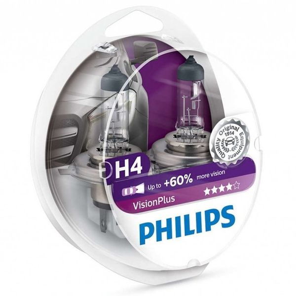 Żarówki H4 PHILIPS VisionPlus +60% 12V 60/55W zdjęcie 1