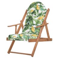 Leżak ogrodowy, drewniany Borneo 3-stopniowa regulacja i poduszka, balkonowy