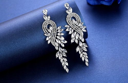 Srebrne Ozdobne Kolczyki Długie Kryształki Boho  P40 na Arena.pl