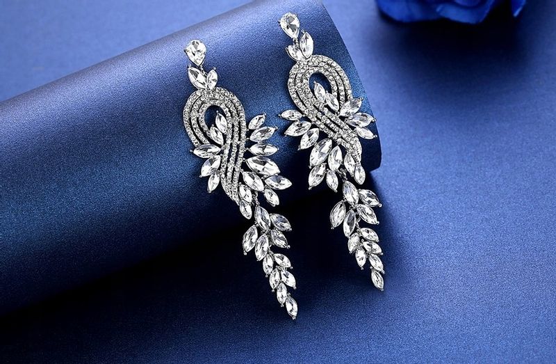 Srebrne Ozdobne Kolczyki Długie Kryształki Boho P40 zdjęcie 6