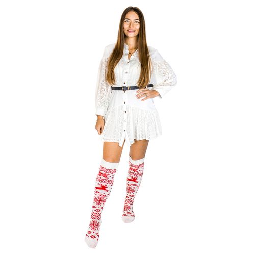 zakolanówki świąteczne biało czerwone na Arena.pl