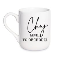 KUBEK „CHUJ MNIE TO OBCHODZI” Wzór - Elegant Coffee 330 ml
