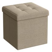 Pufa 30x30 cm organizer 22 l beżowy MDF lenowa składana