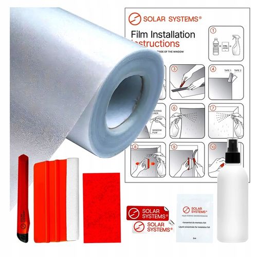 Folia Matowa Na Szybę Okna Mleczna Szroniona 50x100cm Mrożona Solar Systems na Arena.pl