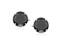 KOLCZYKI SREBRNE WKRĘTKI OKRĄGŁE CZARNE CYRKONIE