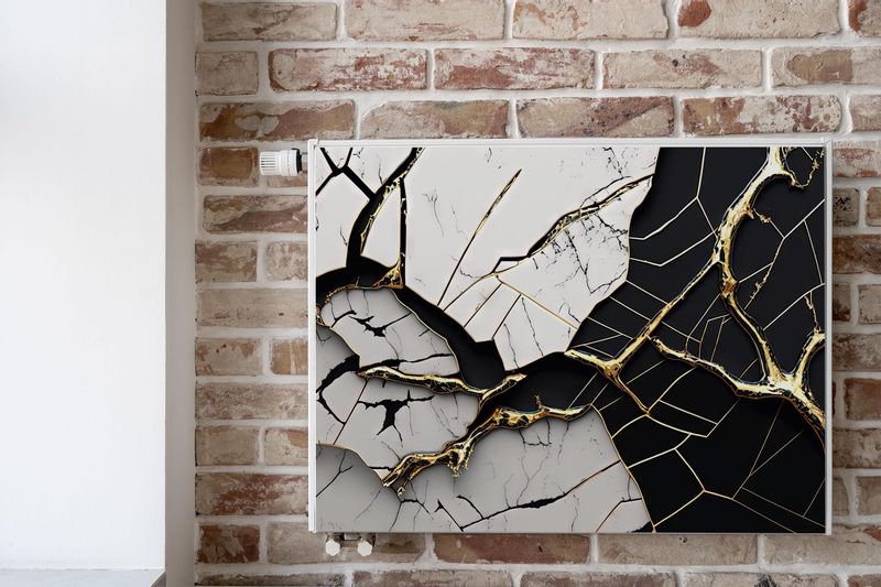 Magnetyczna MATA Na Kaloryfer Popękany MARMUR Abstrakcja 110cm x 60cm zdjęcie 6