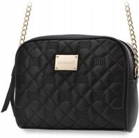 Pikowana Torebka Na Ramię Listonoszka Monnari Z Łańcuszkiem Logo Czarna