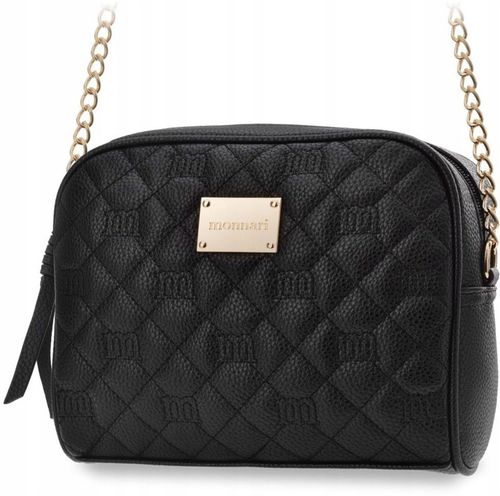 Pikowana Torebka Na Ramię Listonoszka Monnari Z Łańcuszkiem Logo Czarna na Arena.pl