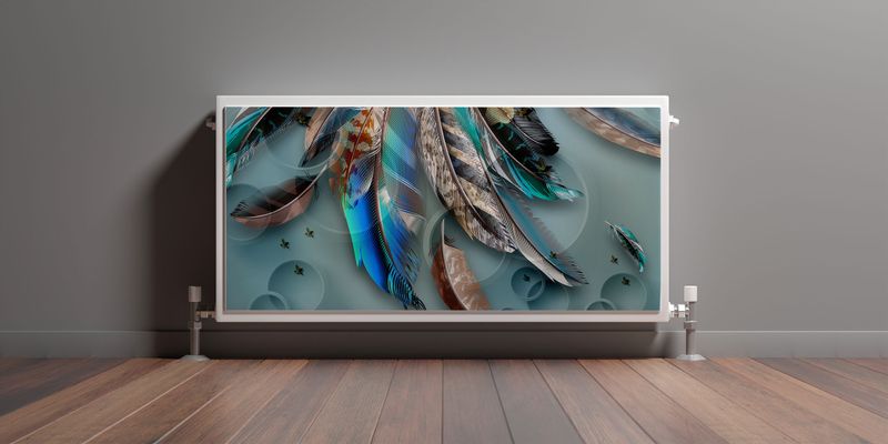 Maskownica MAGNETYCZNA Grzejnika Kolorowe Pióra 120cm x 60cm zdjęcie 3