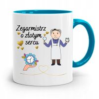 Kubek Błękitny Dla Zegarmistrza O Złotym Sercu Z Nadrukiem Ze Zdjęciem