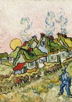 Plakat 21x29,7cm Houses and Figure, Van Gogh Vintage do Salonu