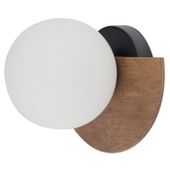 Kinkiet okrągły MIRROR ścienna lampa do przedpokoju biała brązowa