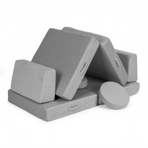 SOFA MODUŁOWA DZIECIĘCA ECOTOYS 8-ELEMENTOWA PIANKA SZARA na Arena.pl