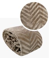 Miękki i gruby koc tłoczony jak narzuta COSTA 150x200 ciemny beżowy