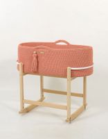 kosz mojżesza boho handmade z kołyską - blush