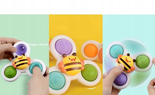 FIDGET SPINNER PRZYSSAWKA SENSORYCZNA KĄPIEL 3 SZT na Arena.pl