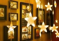 Kurtyna świetlna led z gwiazdkami ciepła biel z pamięcią