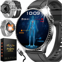 SMARTWATCH ZEGAREK MĘSKI EKG POMIAR CUKRU HRV ROZMOWY SPORT PULS MENU PL