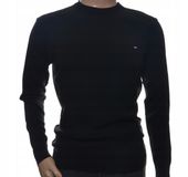 Sweter męski gładki czarny pod szyję okrągły 3XL