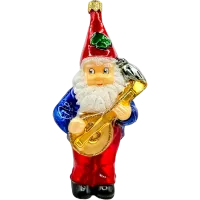 Bombka choinkowa szklana: Skrzat z mandoliną