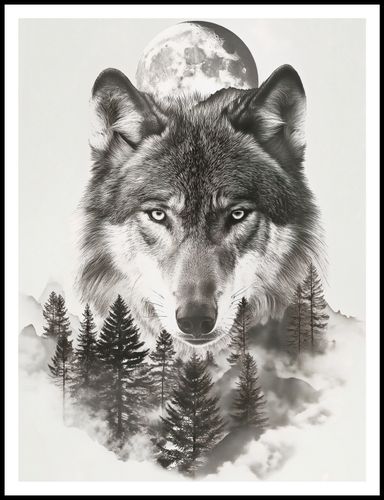 Plakat 75x100cm Wilczy Duch Lasu na Arena.pl