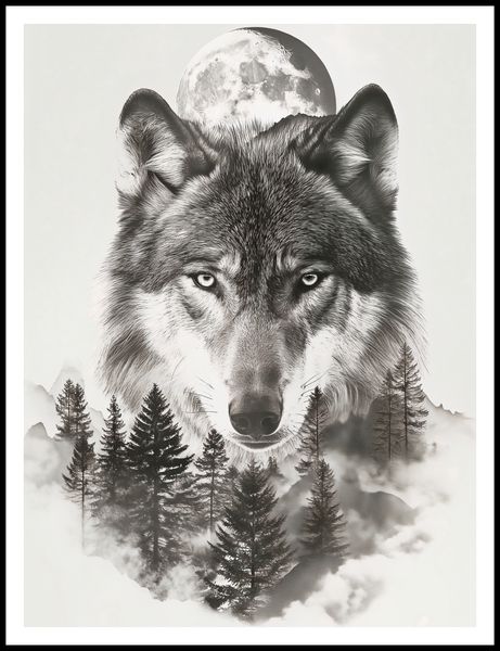 Plakat 75x100cm Wilczy Duch Lasu zdjęcie 3