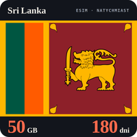 Karta eSIM Internet Sri Lanka 50 GB na 180 dni - bez rejestracji