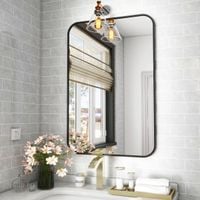 Lustro Ścienne 51x71cm Prostokątne Czarna Rama Aluminiowa Nowoczesne