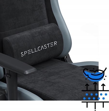 Fotel Gamingowy Biurowy Regulowany Materiał Alcantara + Ekoskóra Sense7 na Arena.pl