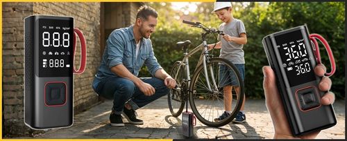 KOMPRESOR ROWEROWY SAMOCHODOWY AKUMULATOROWY POMPKA SPRĘŻARKA na Arena.pl