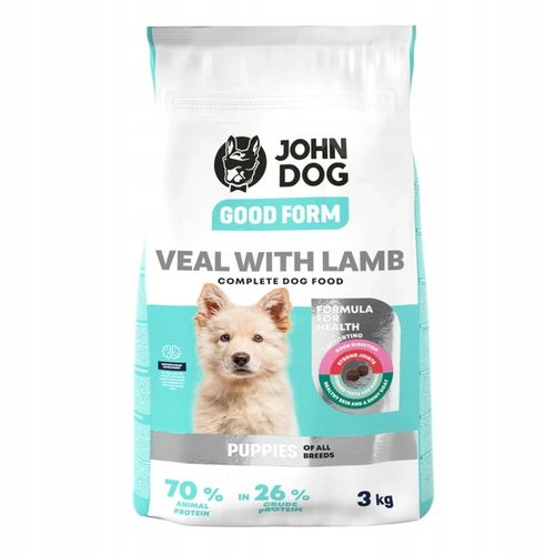 John Dog Good Form 3kg Sucha Karma Dla Szczeniąt Cielęcina Z Jagnięciną na Arena.pl