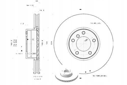 TARCZA HAM PRZOD 324X30 V BREMBO na Arena.pl