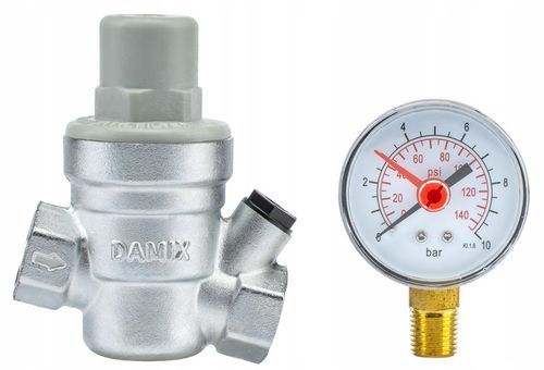 REDUKTOR CIŚNIENIA WODY Z MANOMETREM 1/2'' DN15 REGULATOR 1,5-6,5 BAR na Arena.pl