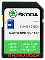 MAPA KARTA SKODA MIB2 2024/2025 EUROPA SUPERB OCTAVIA FABIA KODIAQ RADARY