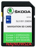 MAPA KARTA SKODA MIB2 2024/2025 EUROPA SUPERB OCTAVIA FABIA KODIAQ RADARY