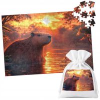 PUZZLE TRADYCYJNE - ZWIERZĘTA KAPIBARA MODNE - 110 el